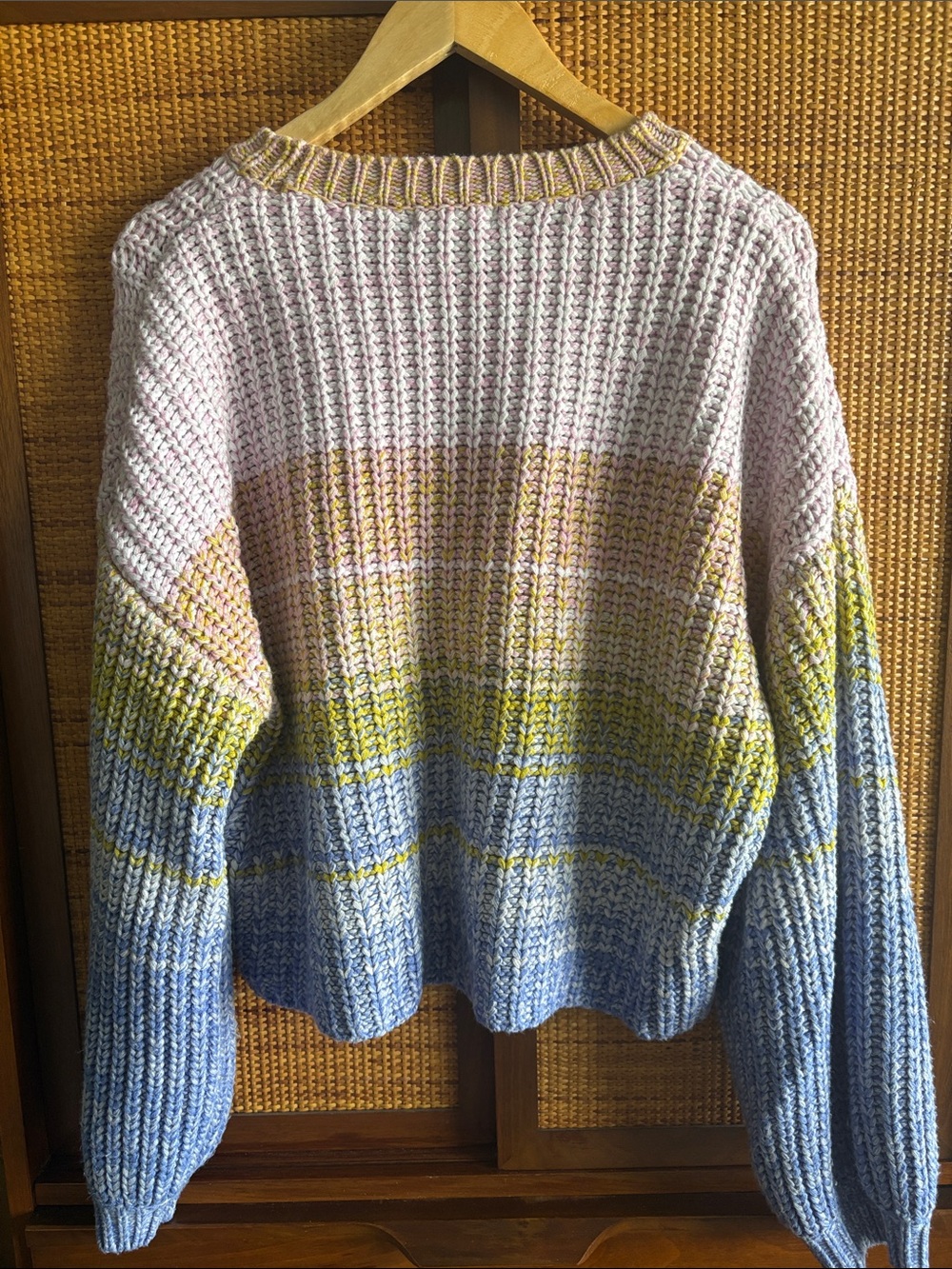525 American Mixed Marl Pullover Sweater Ombre Rainbow Knit New Size XL - Picture 2 of 2